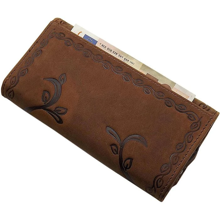 Böttcher-AG Geldbörse 1055, Echt Leder, Damen RFID Schutz Münzfach Reißverschluss Cognac – Bild 4