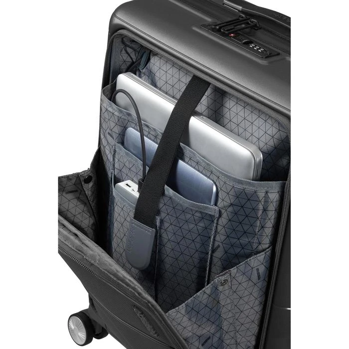 AmericanTourister Reisekoffer Hello Cabin Spinner, Hartschale Schwarz 36L 55cm Größe S Laptopfach – Bild 5