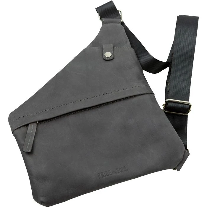 Pride&Soul Umhängetasche Cross, 47264, Echt Leder, 25 X 30 X 2cm, Grau