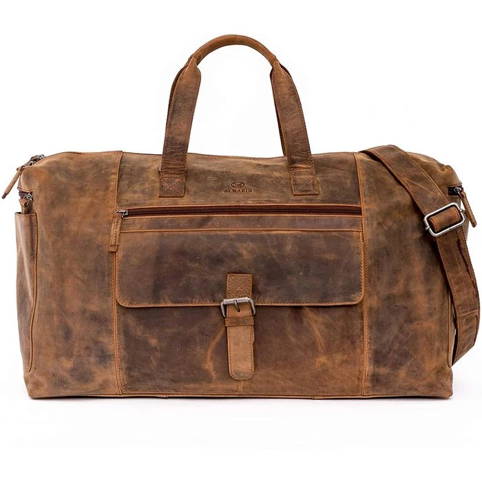 Almadih Reisetasche Aiko, Echt Leder, Braun Vintage, 29 Liter, 54cm, Größe S – Bild 3