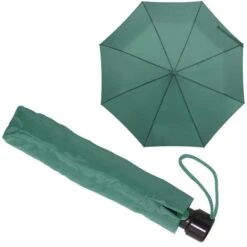 Böttcher-AG Regenschirm Taschenschirm, Dunkelgrün, Öffnungsautomatik, Länge Geschlossen 28cm