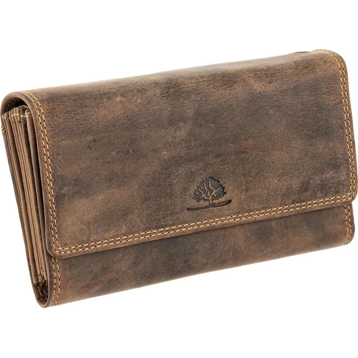 Greenburry Kellnerbörse Vintage 1785 ES 25 Braun, Echt Rindsleder, 17,5 X 10cm, Extra Stark