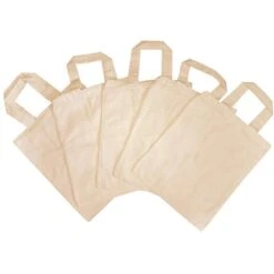 Eduplay Stoffbeutel 230005, Zum Bemalen, Mit Henkeln, Natur, 38 X 42cm, 5 Stück