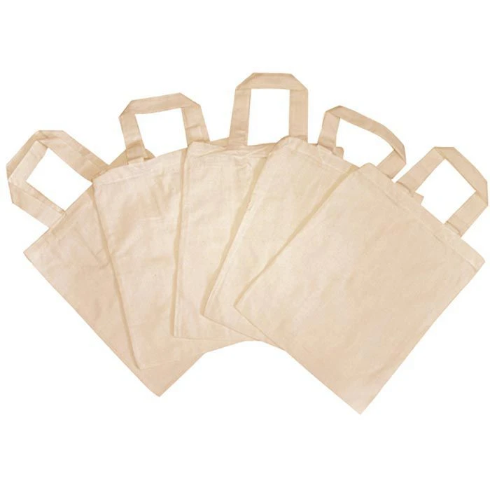 Eduplay Stoffbeutel 230005, Zum Bemalen, Mit Henkeln, Natur, 38 X 42cm, 5 Stück