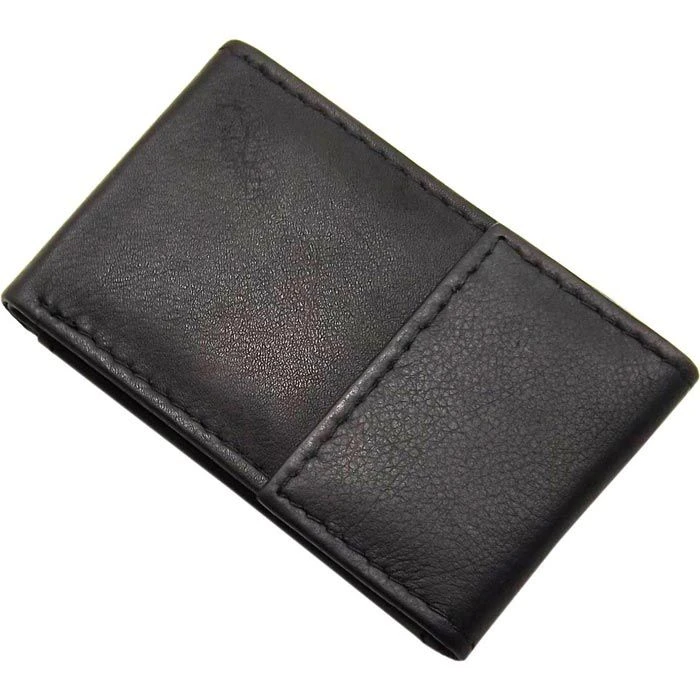 MJ-Design-Germany Geldbörse Minibörse, Echt Leder, Münzfach, Druckknopf, Schwarz – Bild 5