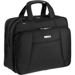 D&N Aktentasche 3117 Business Line Schwarz, Mit Reißverschluss, Laptopfach, Polyester