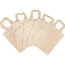 Eduplay Stoffbeutel 230006, Mit Henkeln, Klein (22 X 27cm), Natur, Baumwolle, 5 Stück