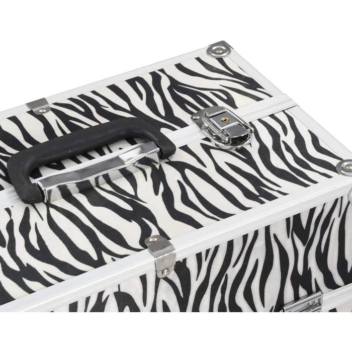 VidaXL Kosmetikkoffer 91835, Klein, Hartschale, Abschließbar, Zebrastreifen – Bild 5