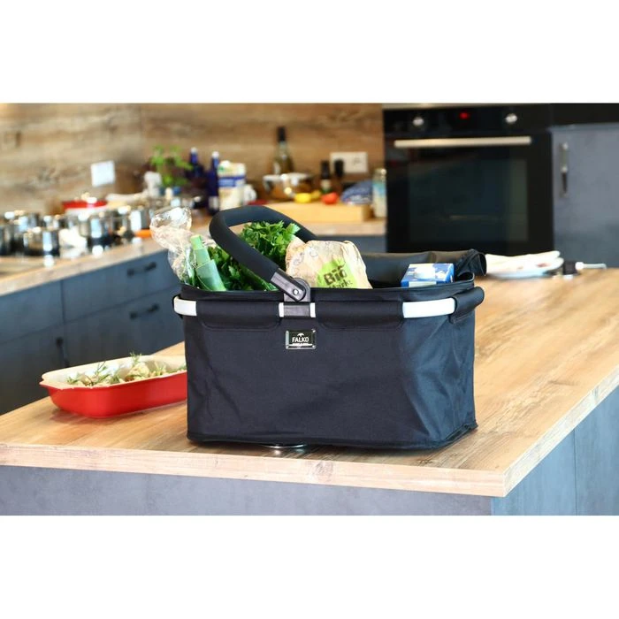 Genius Einkaufskorb 14364, Faltbar Mit Abdeckung, Schwarz, 48 X 28 X 27cm – Bild 2